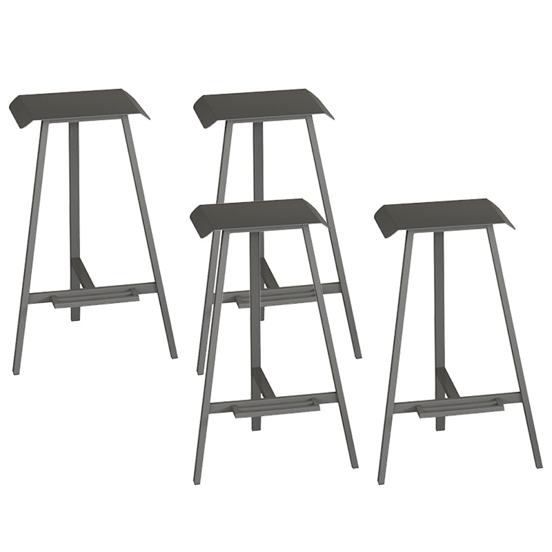Industrial Armless Backless Counter Stool Iron Bar Stool with Pedal for Bar