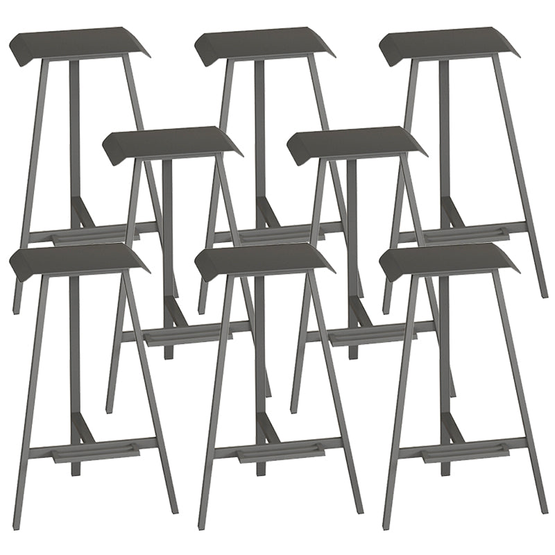 Industrial Armless Backless Counter Stool Iron Bar Stool with Pedal for Bar
