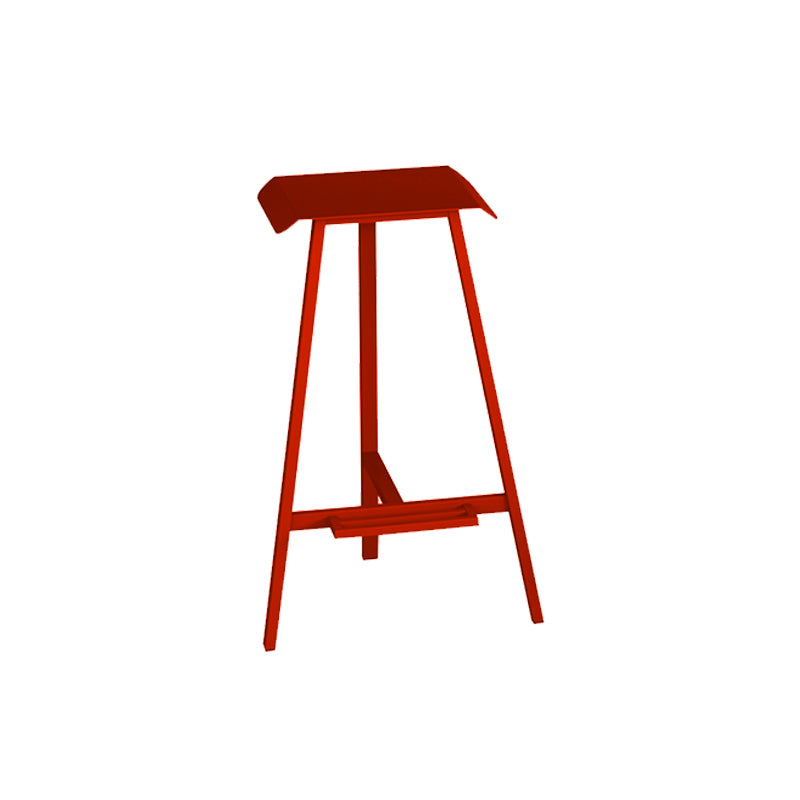 Industrial Armless Backless Counter Stool Iron Bar Stool with Pedal for Bar