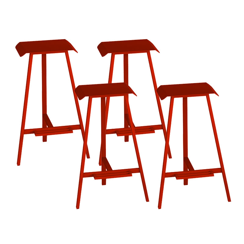 Industrial Armless Backless Counter Stool Iron Bar Stool with Pedal for Bar
