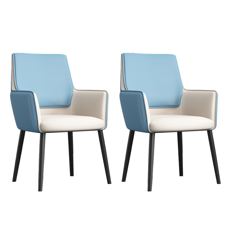 Faux Leather Upholstered Chair Contemporary Kitchen Dining Arm Chair