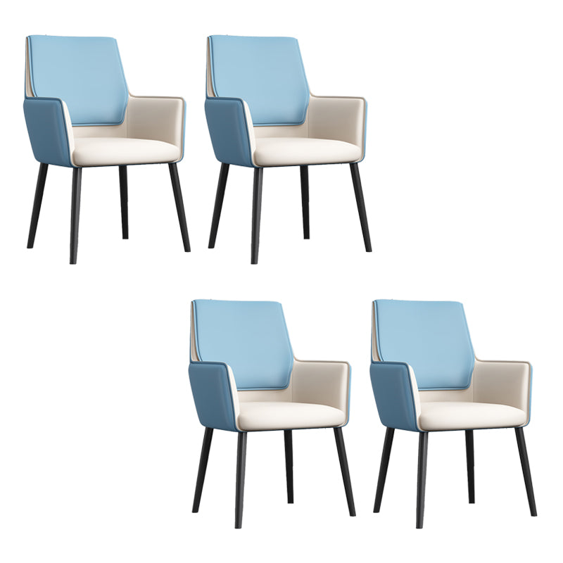 Faux Leather Upholstered Chair Contemporary Kitchen Dining Arm Chair