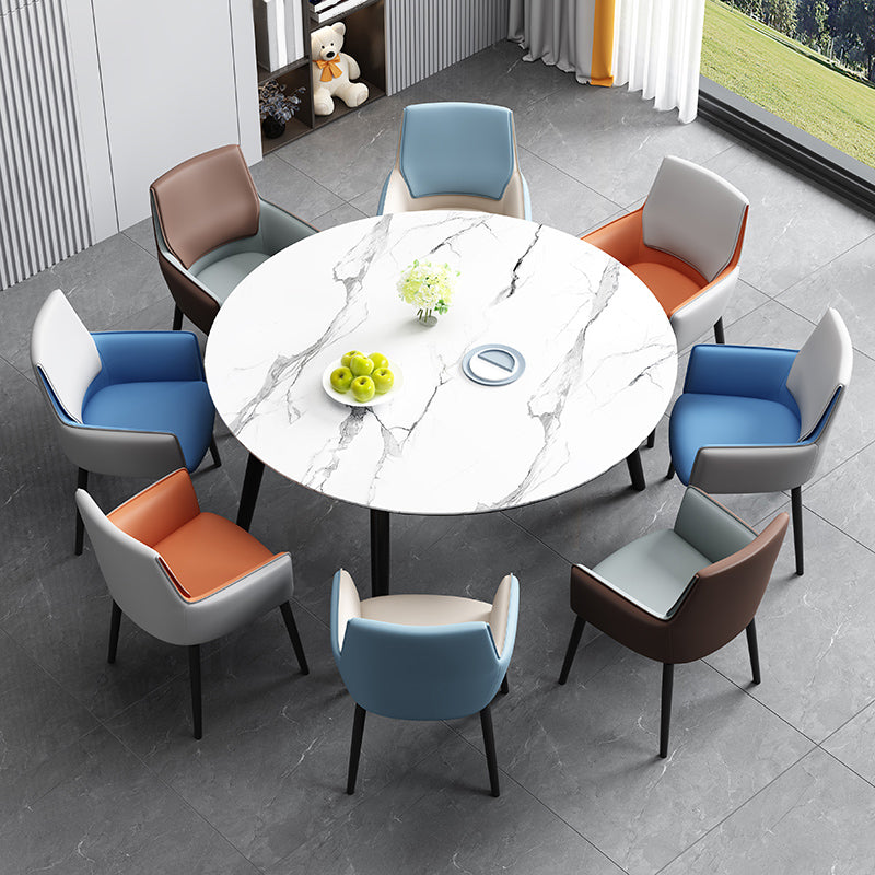 Faux Leather Upholstered Chair Contemporary Kitchen Dining Arm Chair