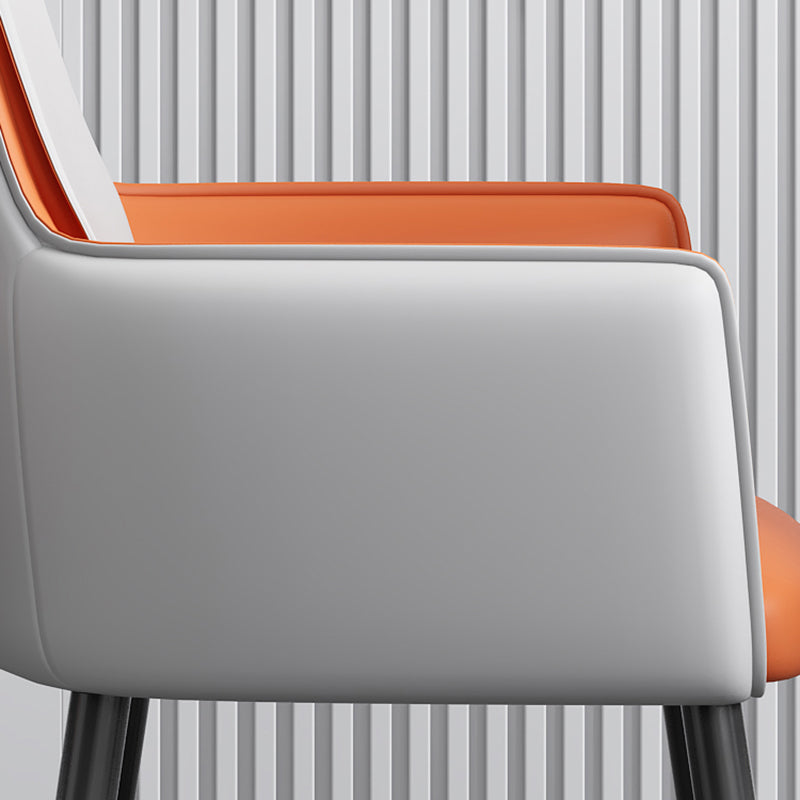 Faux Leather Upholstered Chair Contemporary Kitchen Dining Arm Chair