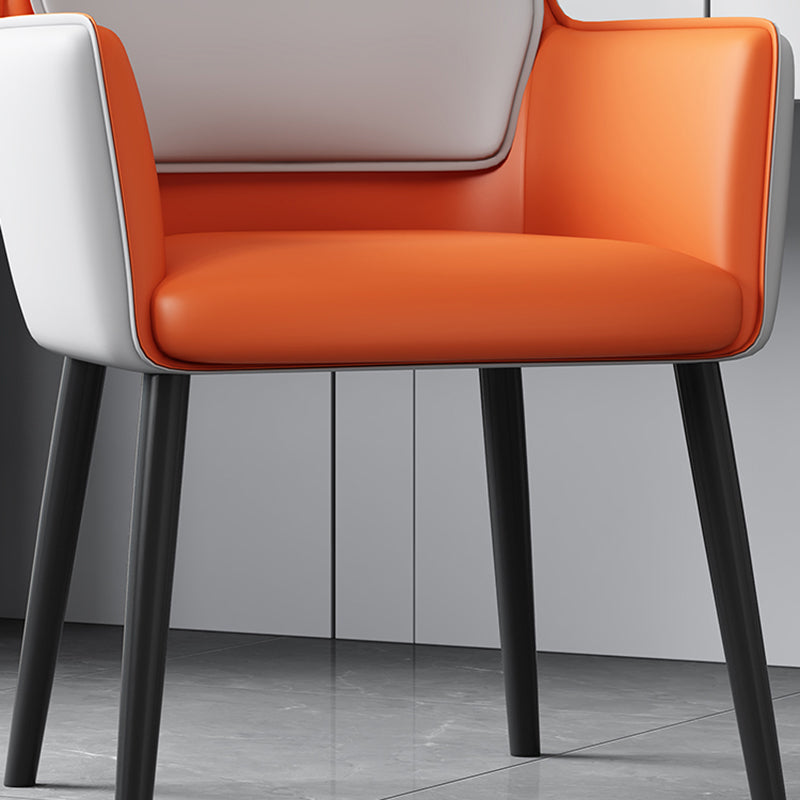 Faux Leather Upholstered Chair Contemporary Kitchen Dining Arm Chair