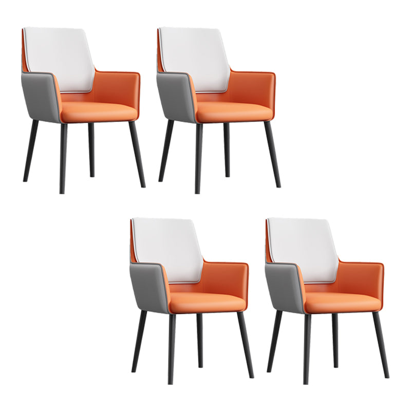 Faux Leather Upholstered Chair Contemporary Kitchen Dining Arm Chair