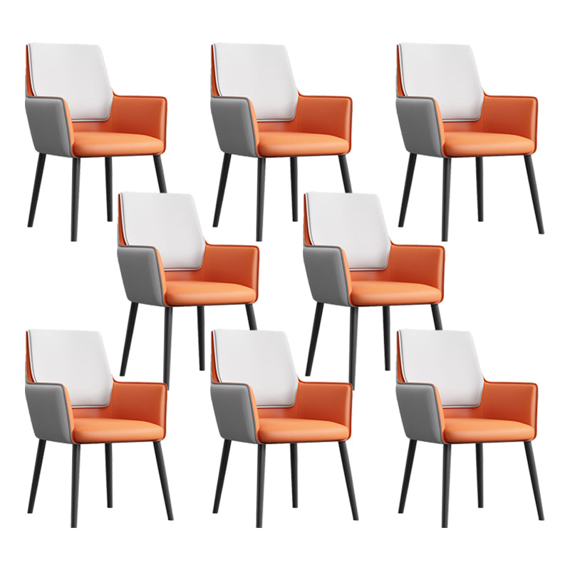 Faux Leather Upholstered Chair Contemporary Kitchen Dining Arm Chair