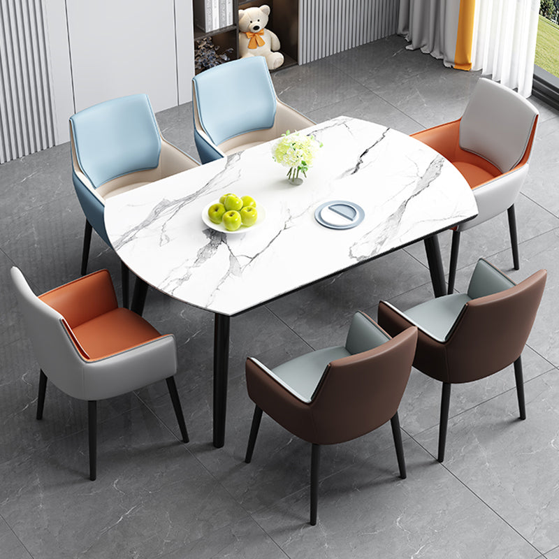 Faux Leather Upholstered Chair Contemporary Kitchen Dining Arm Chair