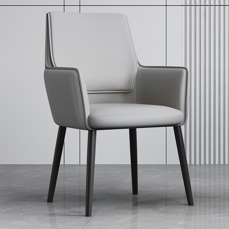 Faux Leather Upholstered Chair Contemporary Kitchen Dining Arm Chair