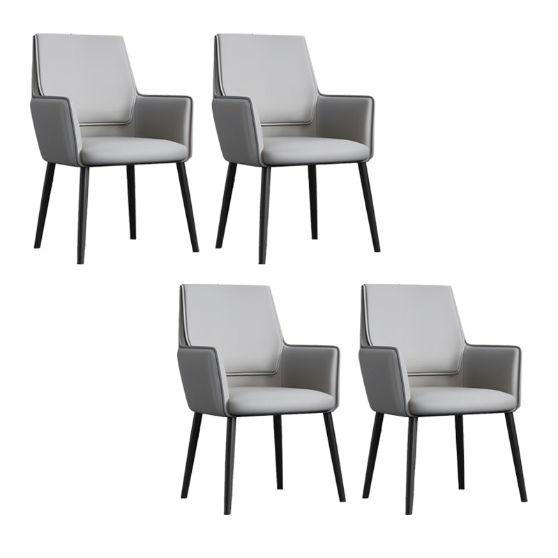 Faux Leather Upholstered Chair Contemporary Kitchen Dining Arm Chair