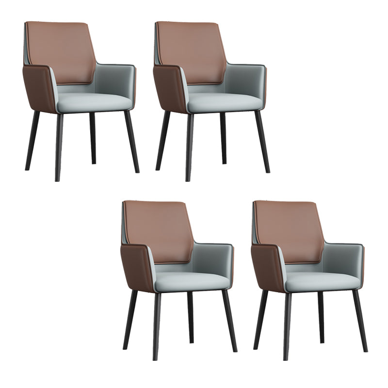 Faux Leather Upholstered Chair Contemporary Kitchen Dining Arm Chair