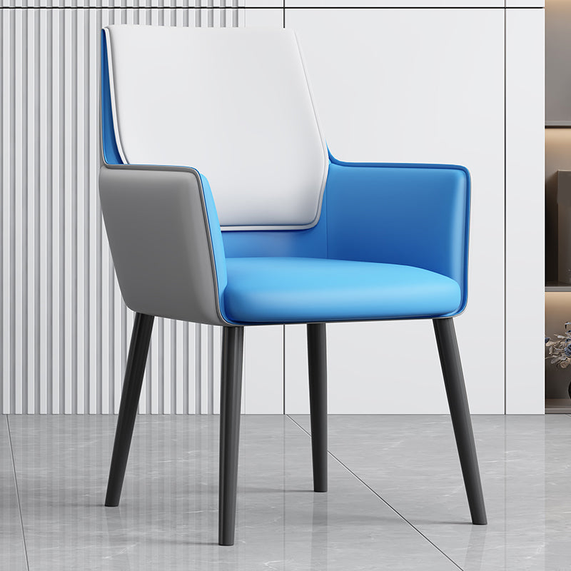 Faux Leather Upholstered Chair Contemporary Kitchen Dining Arm Chair