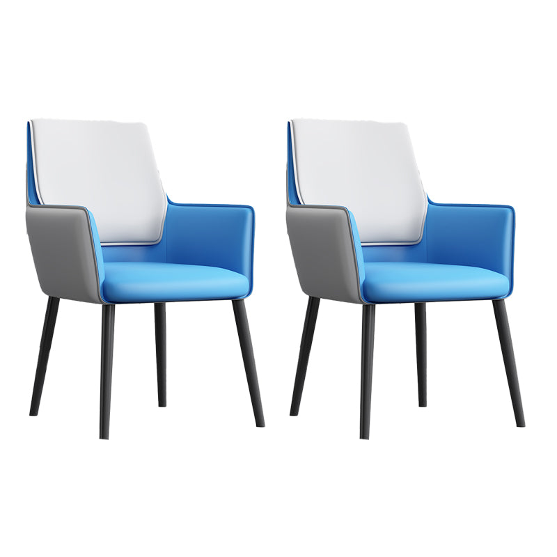 Faux Leather Upholstered Chair Contemporary Kitchen Dining Arm Chair