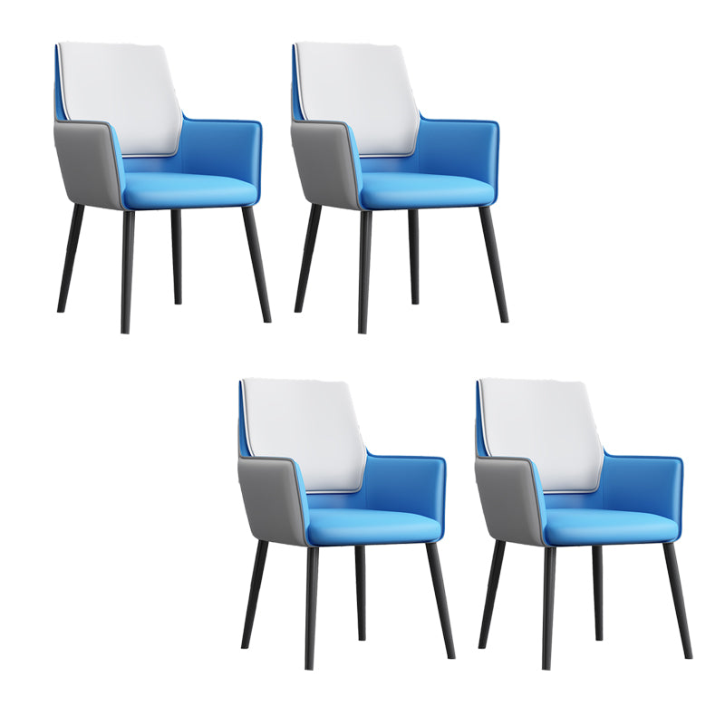 Faux Leather Upholstered Chair Contemporary Kitchen Dining Arm Chair