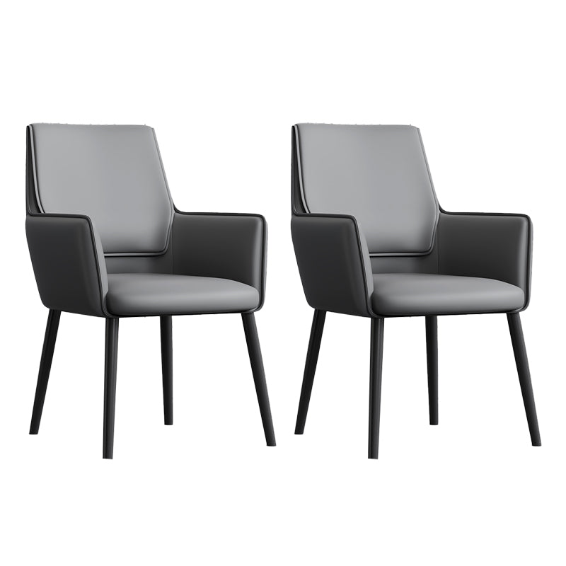 Faux Leather Upholstered Chair Contemporary Kitchen Dining Arm Chair