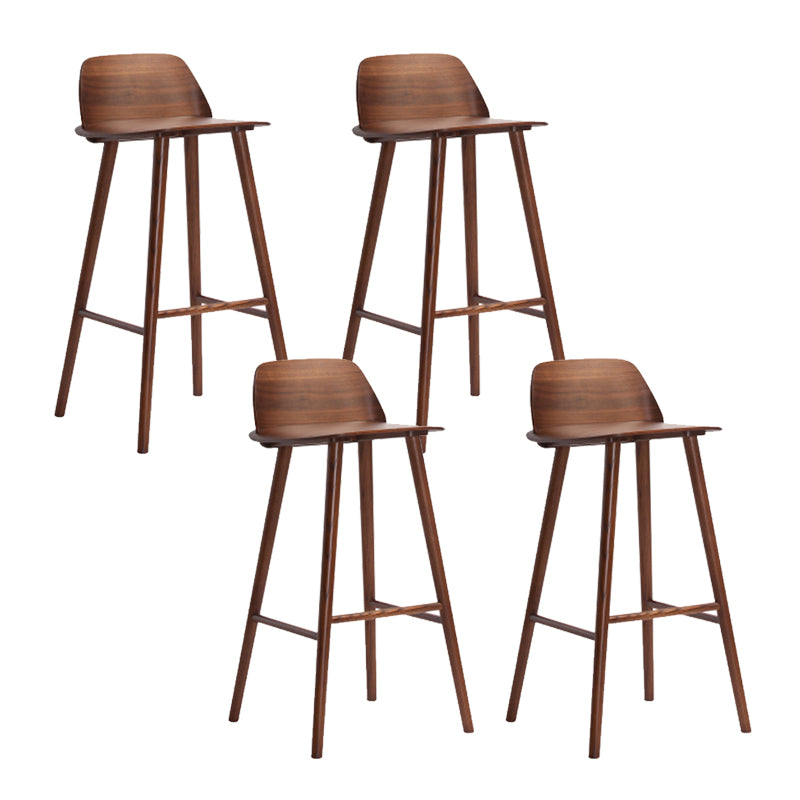 Indoor Oak Solid Wood Bar Stool Modern Armless Low Back Stool