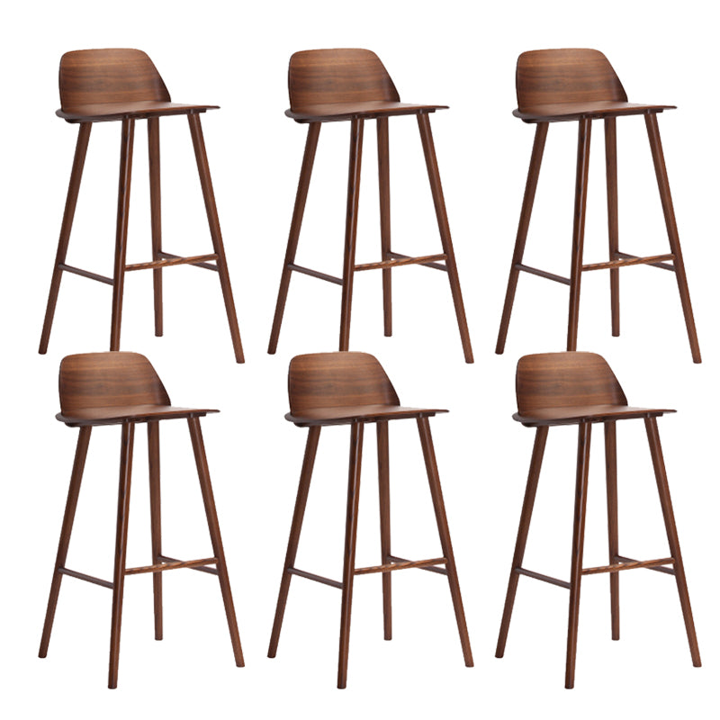 Indoor Oak Solid Wood Bar Stool Modern Armless Low Back Stool