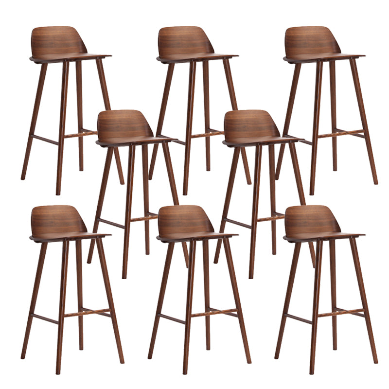 Indoor Oak Solid Wood Bar Stool Modern Armless Low Back Stool