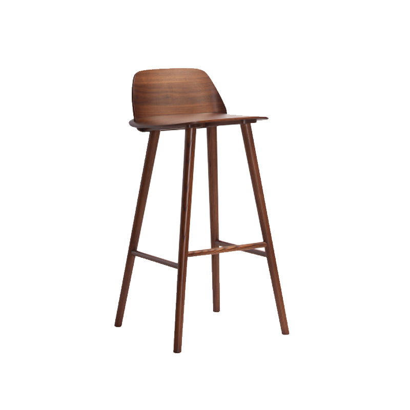 Indoor Oak Solid Wood Bar Stool Modern Armless Low Back Stool