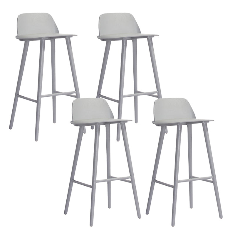 Indoor Oak Solid Wood Bar Stool Modern Armless Low Back Stool