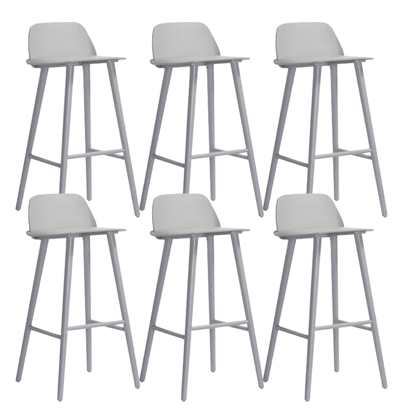 Indoor Oak Solid Wood Bar Stool Modern Armless Low Back Stool