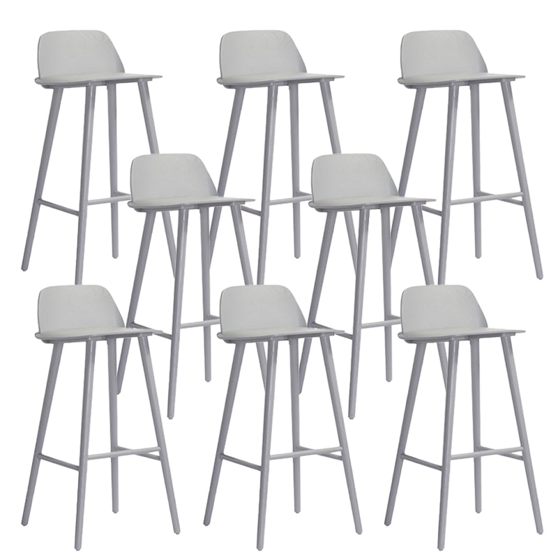 Indoor Oak Solid Wood Bar Stool Modern Armless Low Back Stool