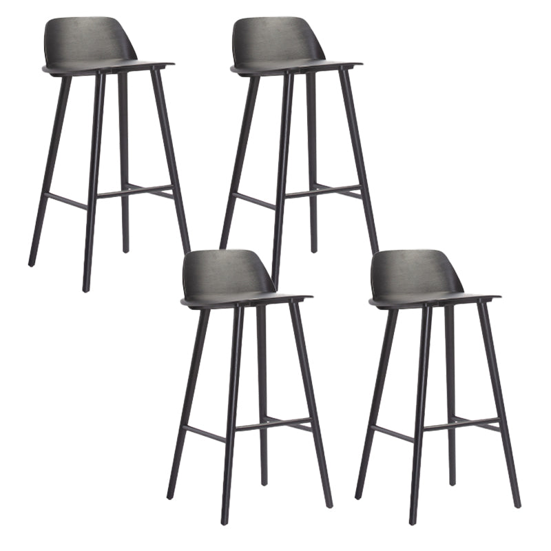 Indoor Oak Solid Wood Bar Stool Modern Armless Low Back Stool