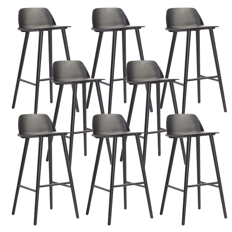 Indoor Oak Solid Wood Bar Stool Modern Armless Low Back Stool