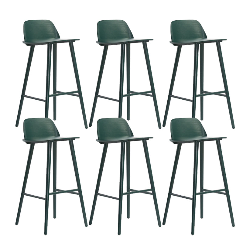 Indoor Oak Solid Wood Bar Stool Modern Armless Low Back Stool