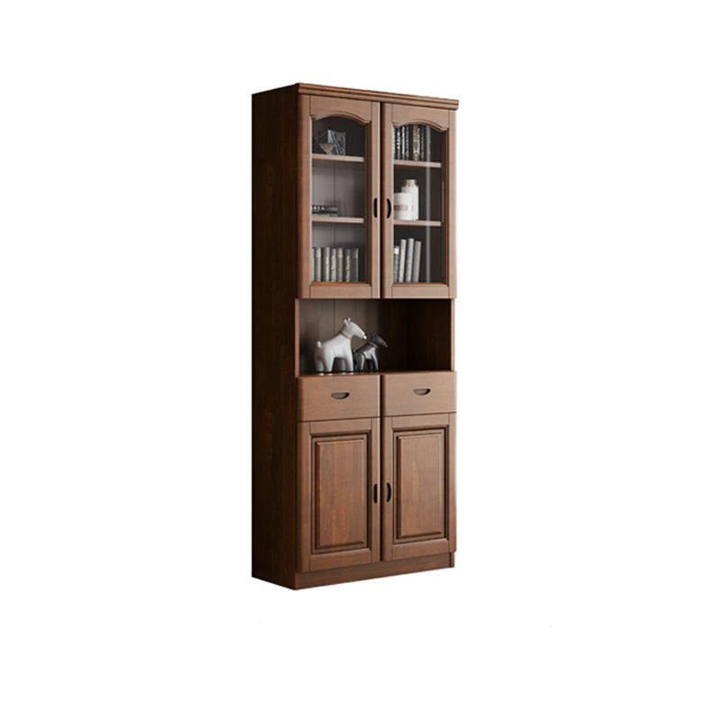 Grooves Handle Storage Cabinet Solid Wood Cabinet with Drawer
