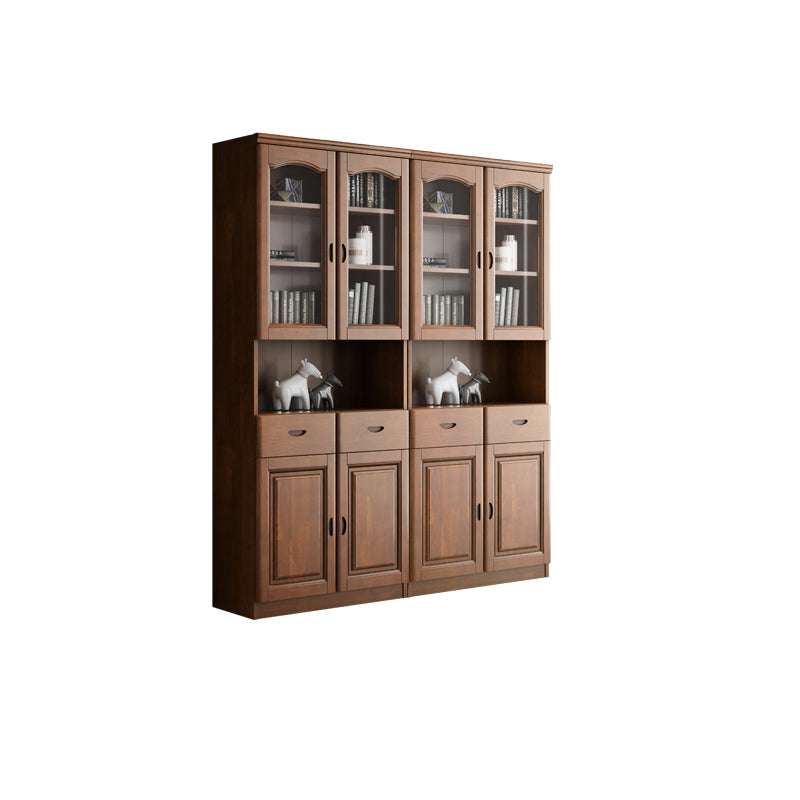 Grooves Handle Storage Cabinet Solid Wood Cabinet with Drawer