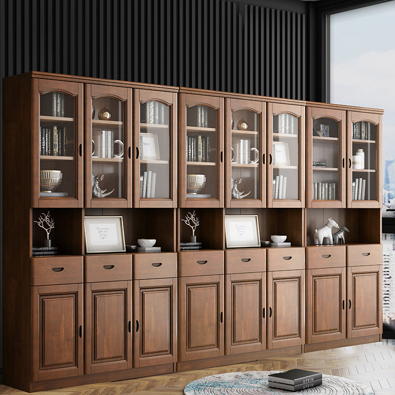 Grooves Handle Storage Cabinet Solid Wood Cabinet with Drawer