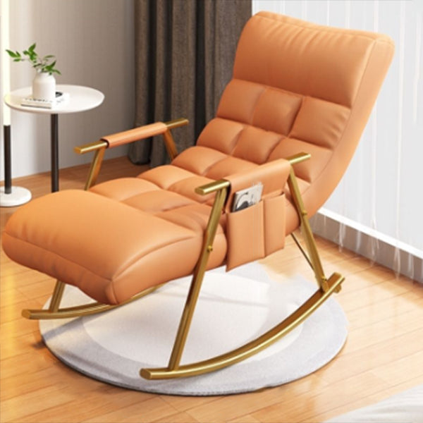 Home Modern Metal Base Rocking Chair Living Room Leisure Single Sofa Chair