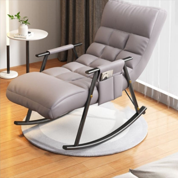 Home Modern Metal Base Rocking Chair Living Room Leisure Single Sofa Chair