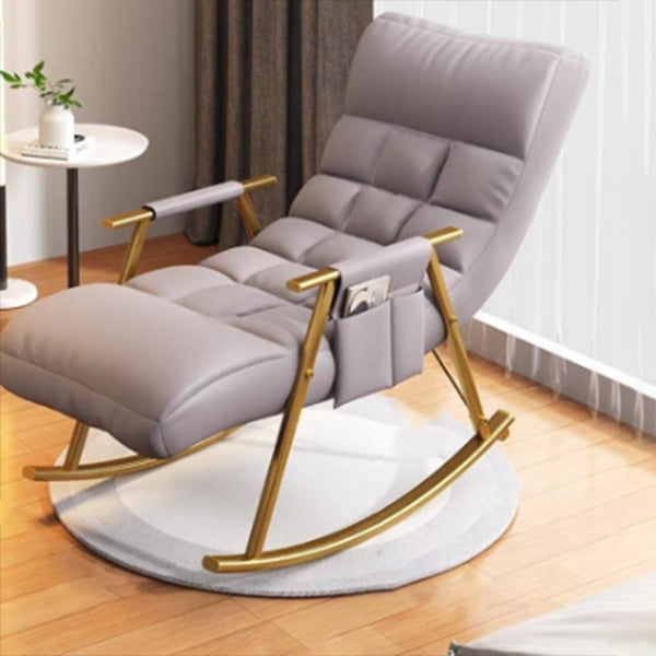 Home Modern Metal Base Rocking Chair Living Room Leisure Single Sofa Chair