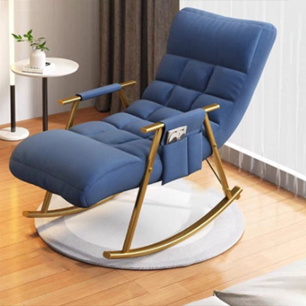 Home Modern Metal Base Rocking Chair Living Room Leisure Single Sofa Chair