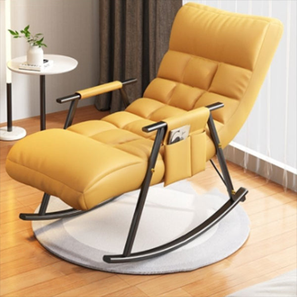 Home Modern Metal Base Rocking Chair Living Room Leisure Single Sofa Chair