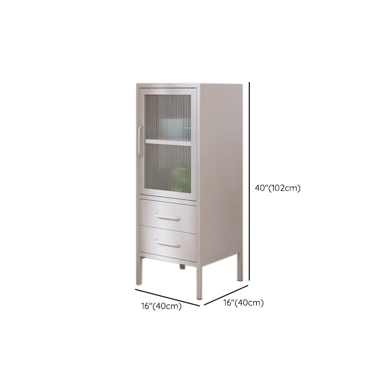 Contemporary Metal China Cabinet Glass Doors Hutch Cabinet for Living Room