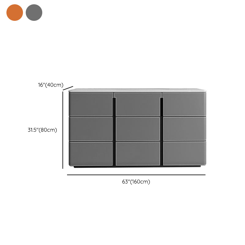 15.6-inch Width Contemporary Storage Chest Stone Dresser with 6/9 Drawers