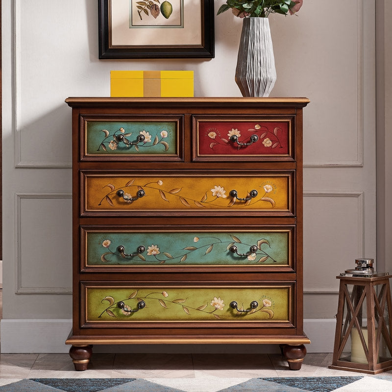 Coastal Storage Chest Dresser Solid Wood Dresser for Bedroom