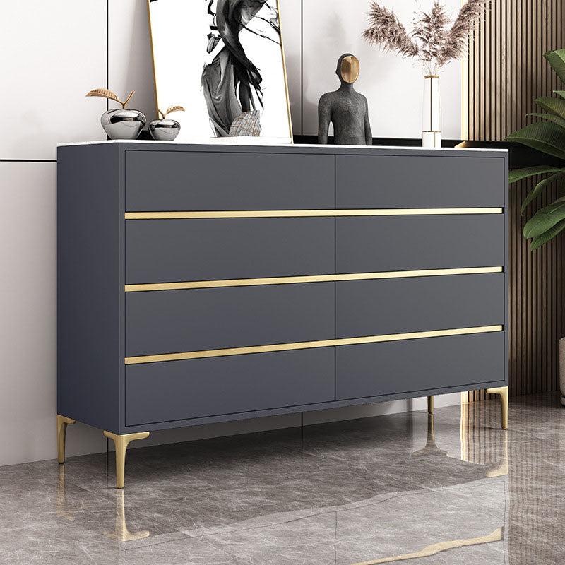 Glam Vertical Stone Storage Chest Bedroom Chest with 8 Drawers