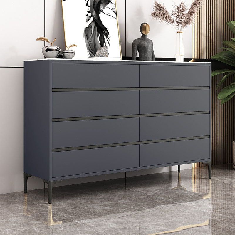 Glam Vertical Stone Storage Chest Bedroom Chest with 8 Drawers