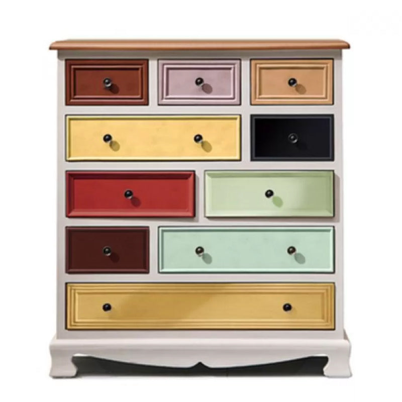 Nautical Vertical Chest Bedroom Solid Wood Storage Chest with Drawers
