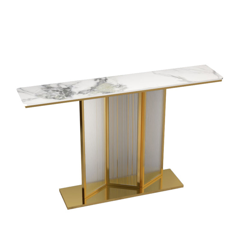 Stone Rectangle Console Table 31.5" Tall Rectangle Accent Table