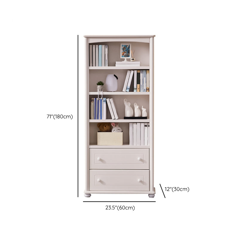 Wooden Closed Back Bookcase Contemporary Standard Bookshelf with Shelves