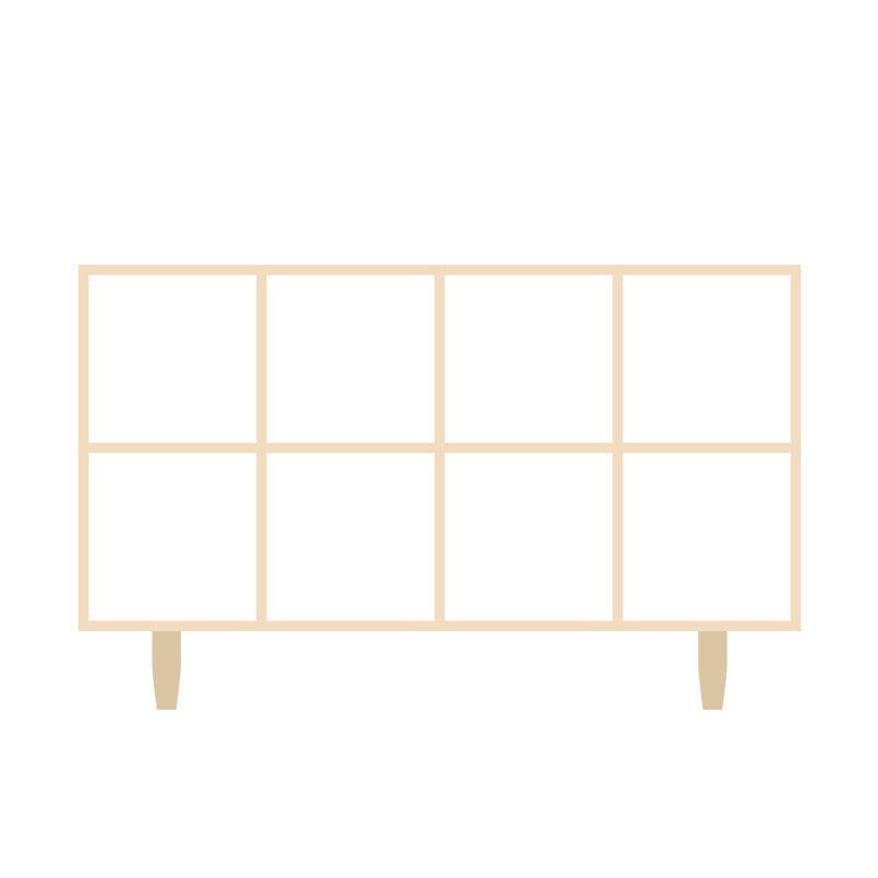 Natural Standard Bookshelf Wooden Contemporary Bookcase with Shelves