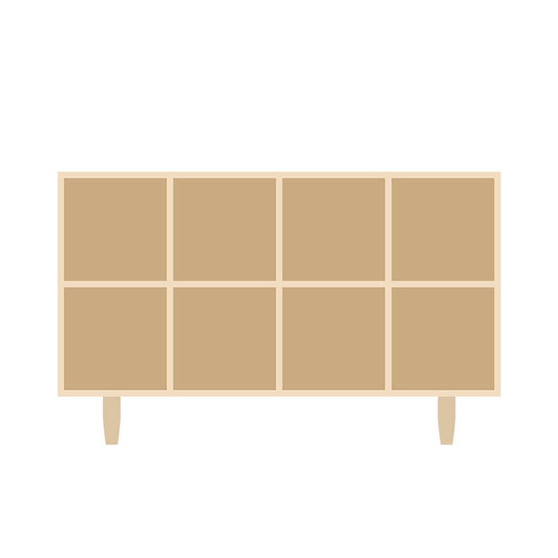 Natural Standard Bookshelf Wooden Contemporary Bookcase with Shelves