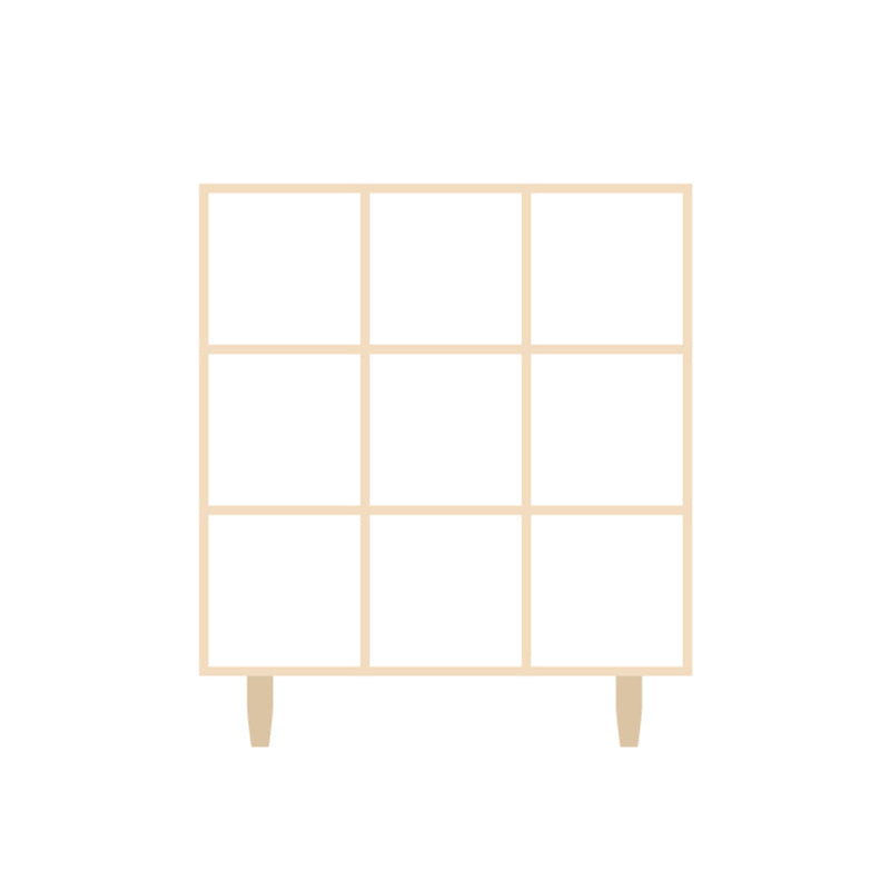 Natural Standard Bookshelf Wooden Contemporary Bookcase with Shelves