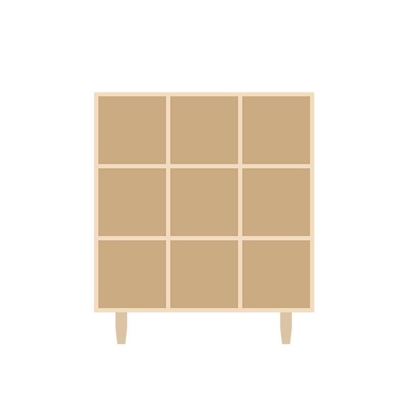 Natural Standard Bookshelf Wooden Contemporary Bookcase with Shelves