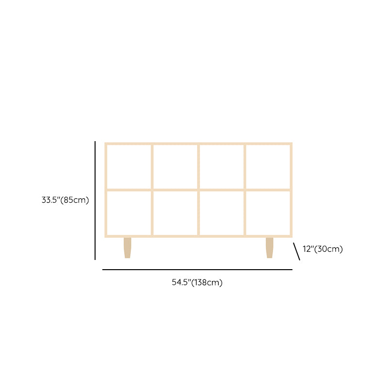 Natural Standard Bookshelf Wooden Contemporary Bookcase with Shelves